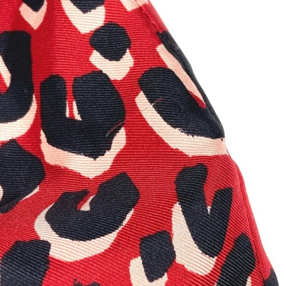 LOUIS VUITTON M74608 Leopard Snood Stole / Shawl shawl Scarf silk Red/Navy - Picture 4 of 9